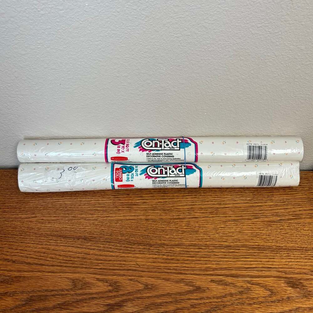 NWT Con-Tact Peti Fleur Self-Adhesive Plastic Covering Rolls Lot of 2 - New